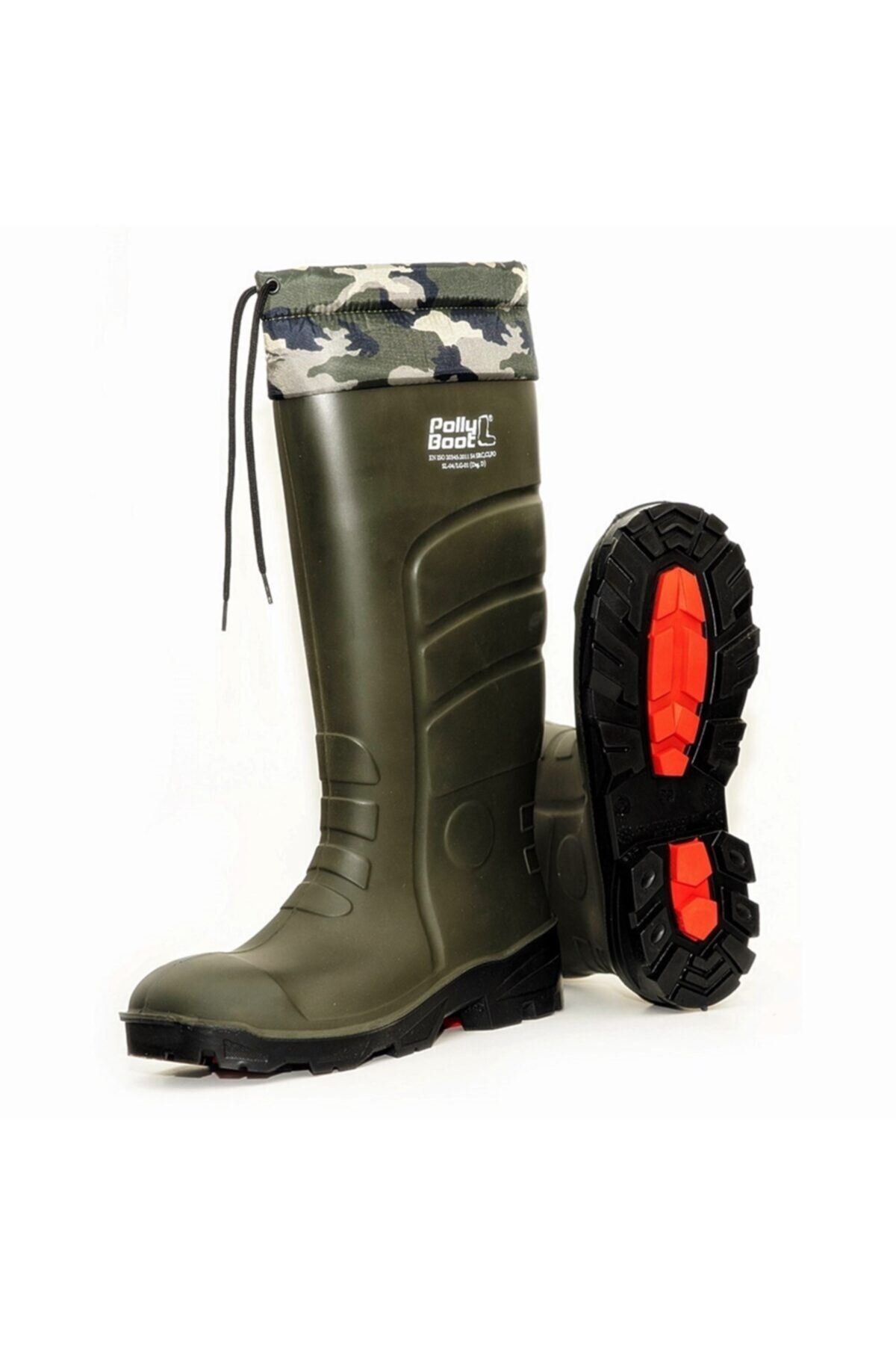 Polly Boot-Cizme unisex kaki cu toc gros 1