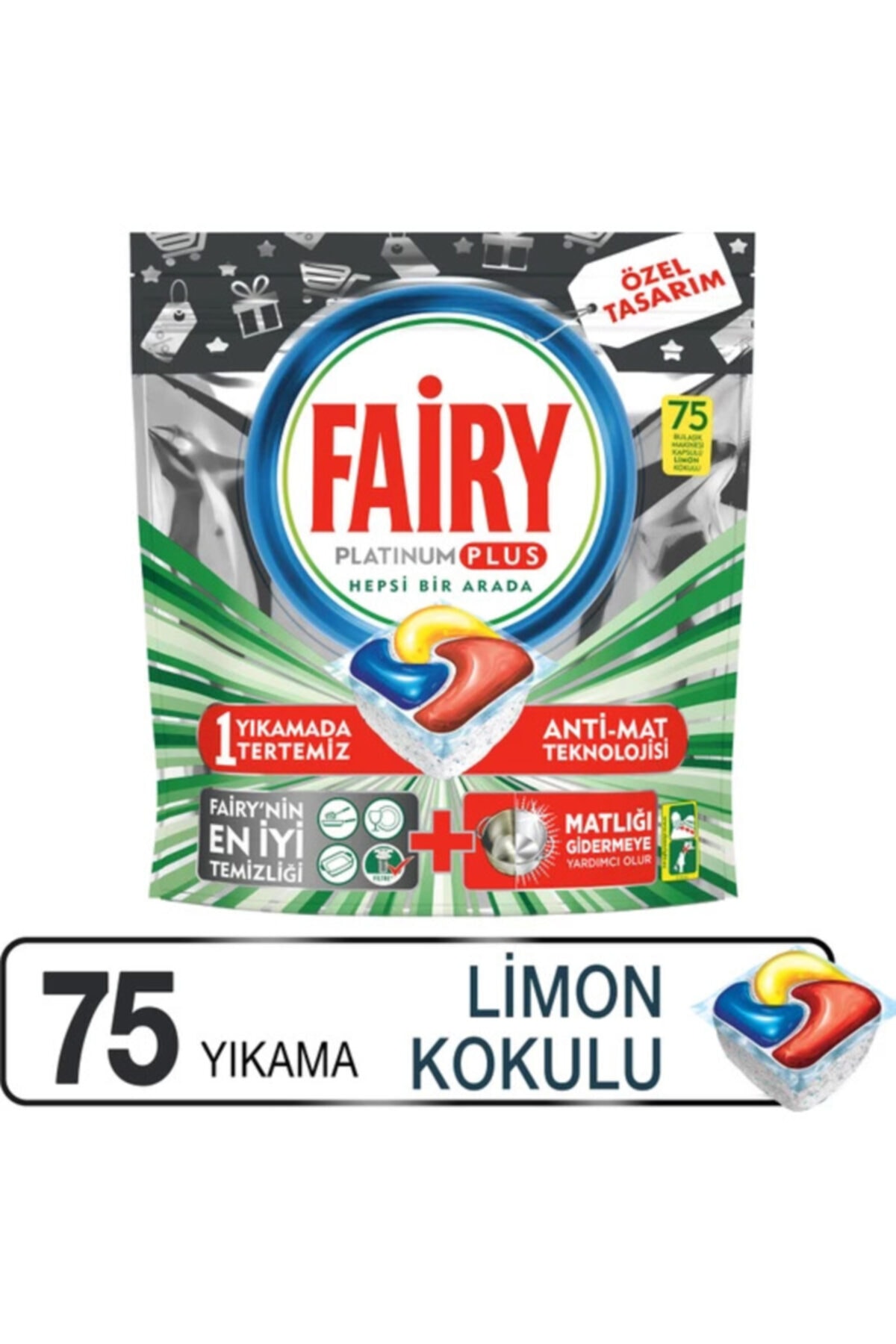 Fairy Platinum Plus 75 Yıkama Bulaşık Makinesi Deterjanı Kapsülü Özel Seri