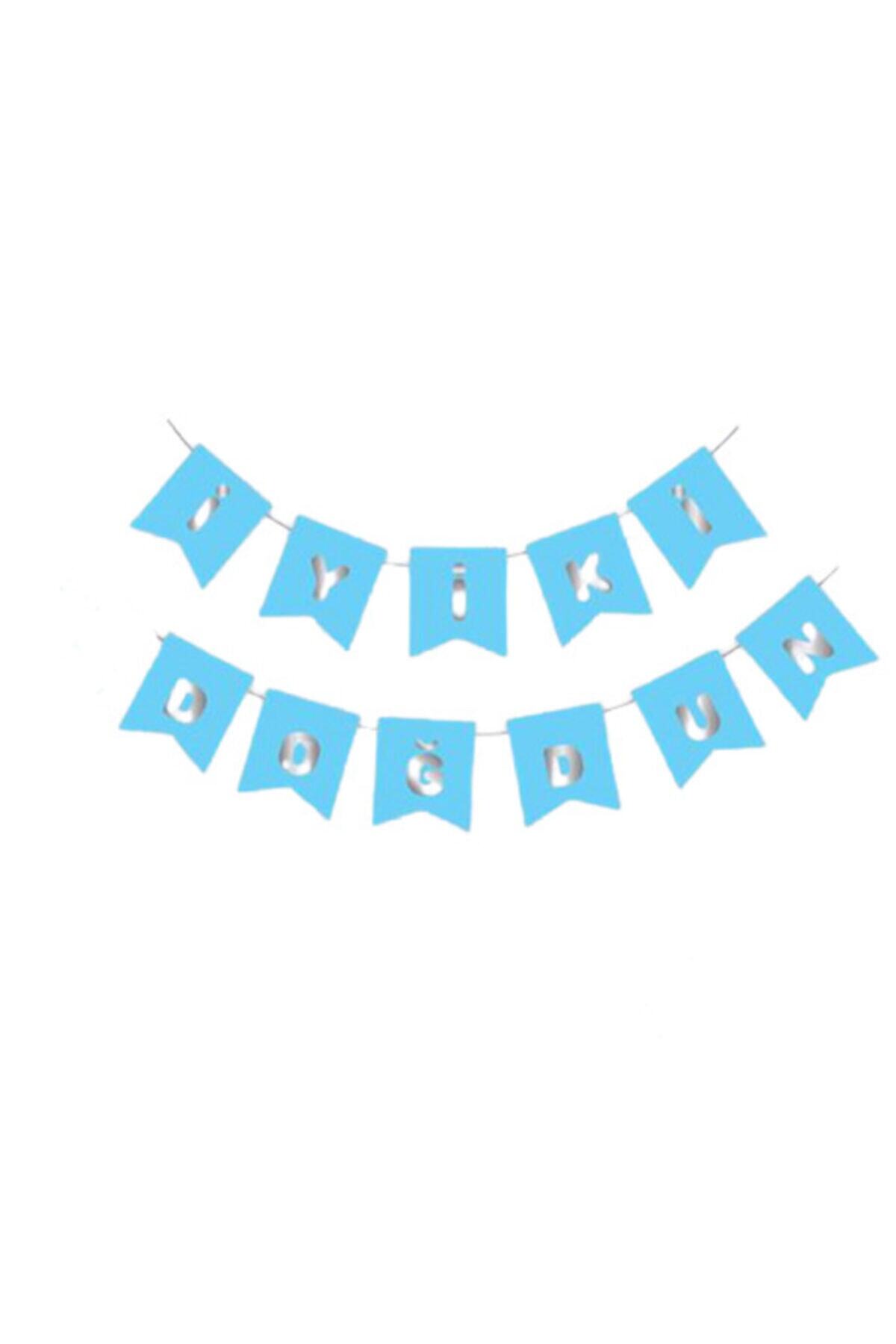 Genel Markalar İYİ Kİ DOĞDUN BANNER MAVİ GÜMÜŞ YAZILI