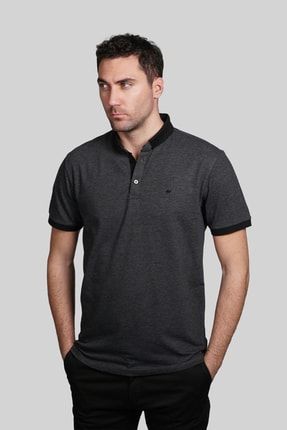 Erkek Antrasit Slim Fit Polo Yaka T-shirt 1507212095YS