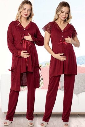 Sabahlıklı 3’lü Lohusa Hamile Pijama Takımı LHSPLT-50105