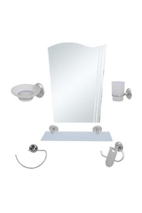 6 Parça Lüx Krom Banyo Ayna Seti Takımı ALPER073