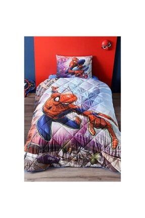 Spiderman Lisanslı Tek Kişilik Yastık Hediyeli Yorgan Seti dop8055511igo