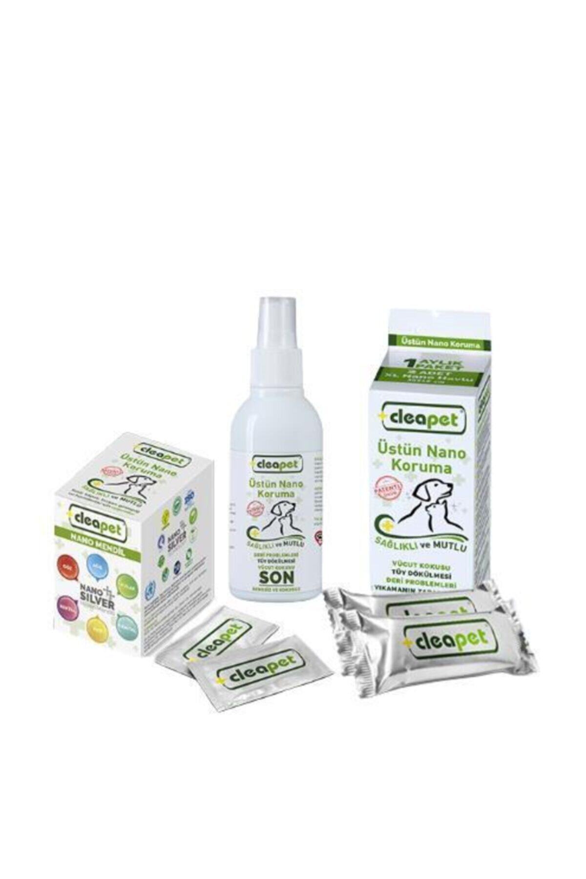 Cleapet Pet Body Cleaning Büyük Sağlık Paketi (1 Kutu Havlu+1 Kutu Mendil+1 Adet Sprey 150 Ml )