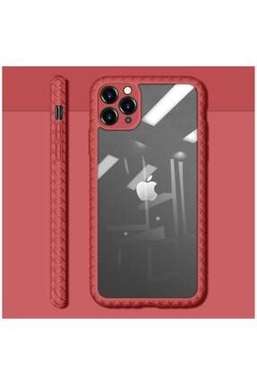 Apple Iphone 11 Pro Max Kılıf Zebana Mild Silikon Kenar Kılıf Kırmızı 2128-m352