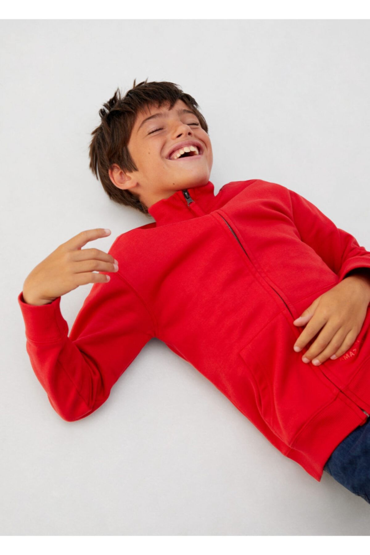 Kırmızı Erkek Çocuk Kabartma Yazılı Sweatshirt 53063760
