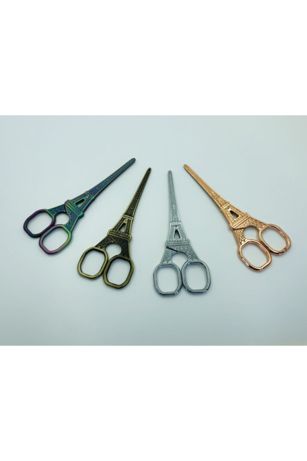OzanTuhafiye-Turnul Eiffel Cusătură Broderie Promisiune Foarfece de logodnă Argint 3