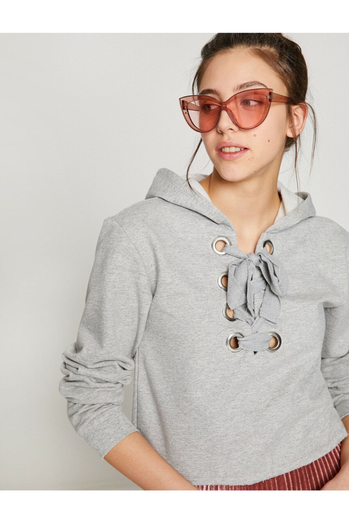 Koton Sweatshirt Grau Regular Fit Fast ausverkauft