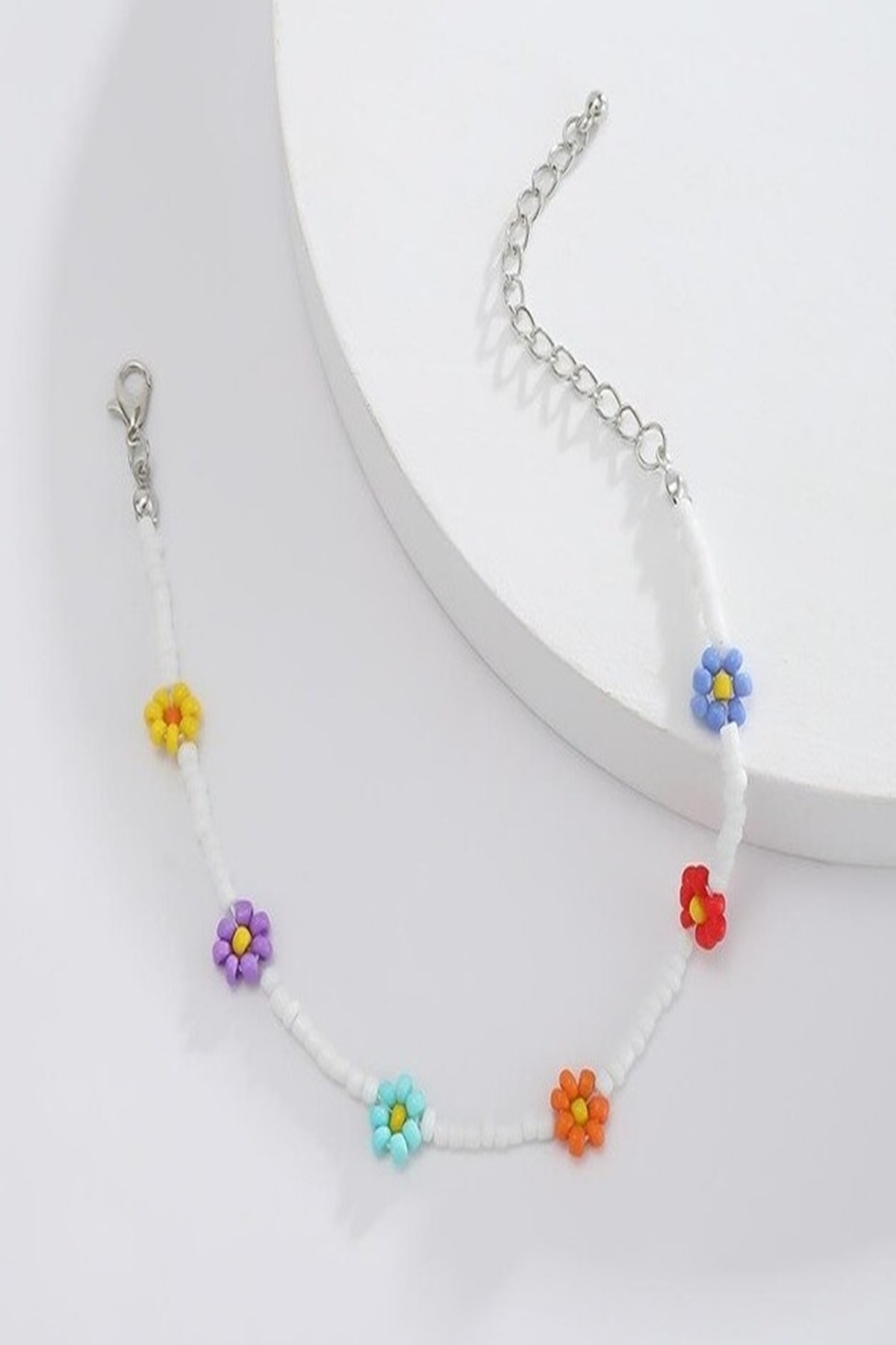 İsabella Accessories Kadın Beyaz Renkli Papatya Halhal