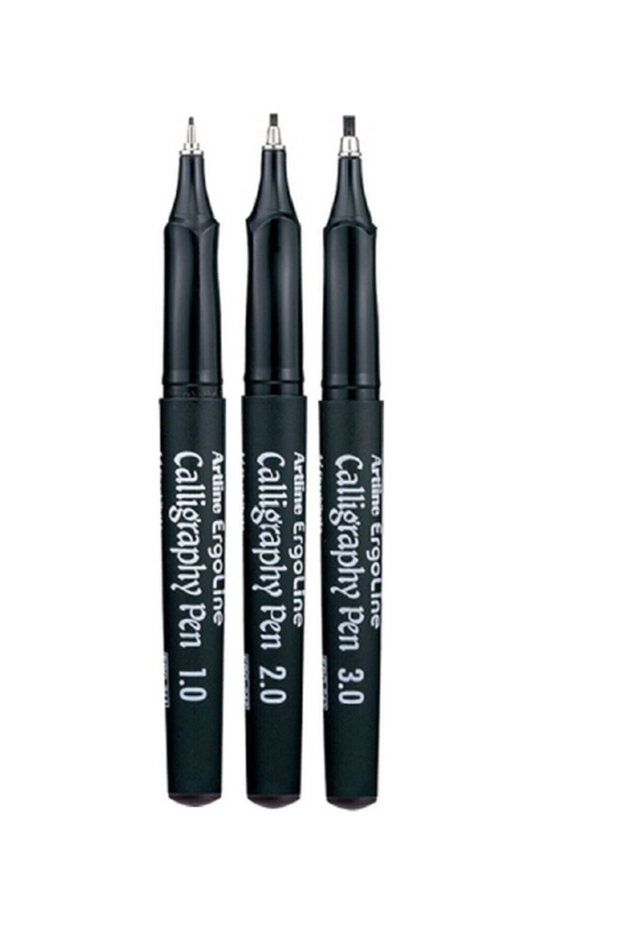 siyah ergoline calligraphy kalemi 3 adet 1 0 2 0 3 0