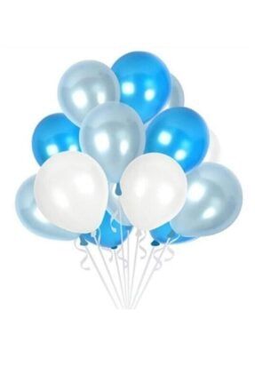 Mavi Beyaz Gri Metalik Balon 100 Lü+balon Zinciri Kemer Şerid+balon Pompası pf2328mb