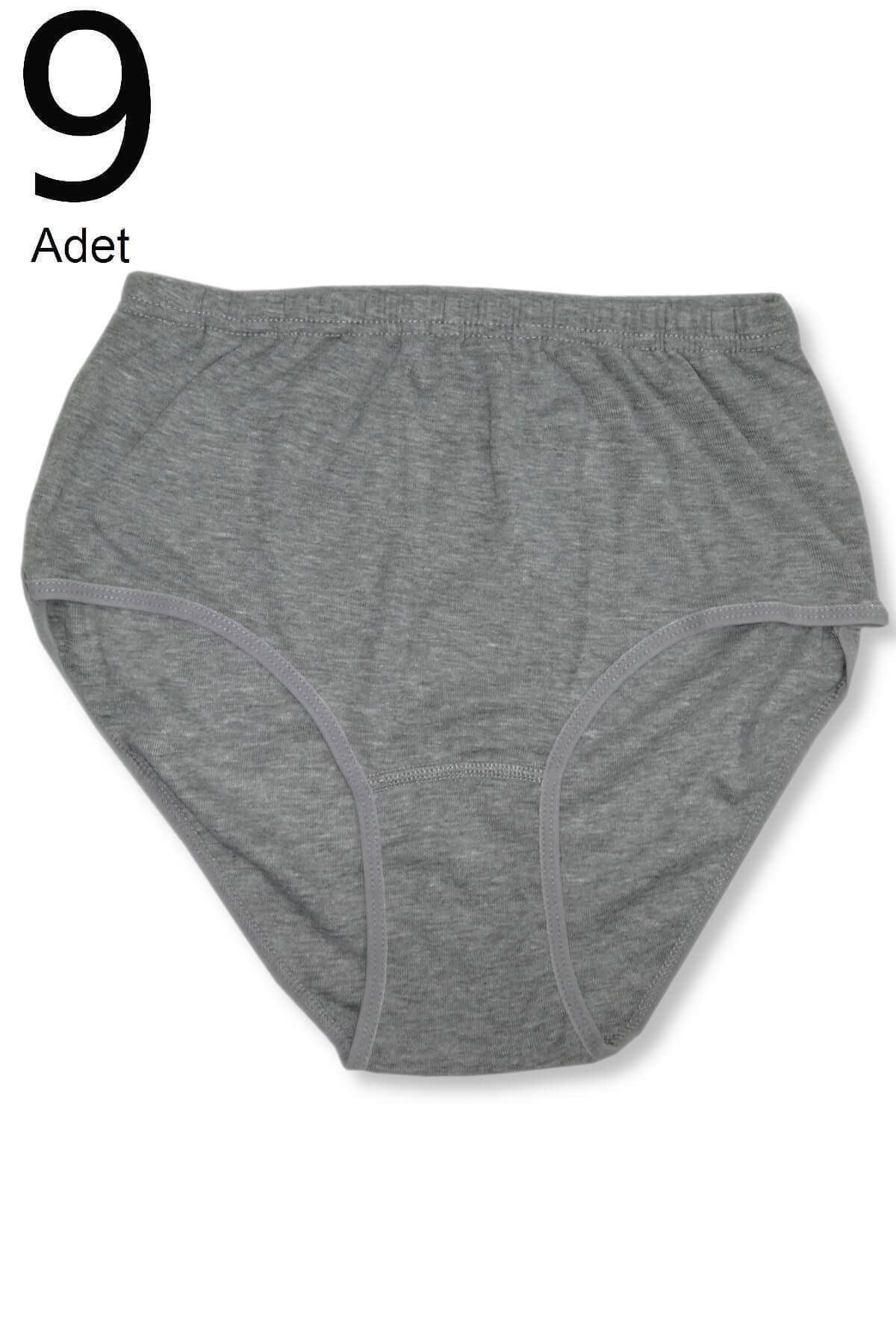 Tutku-Women's Gray 9 Pack Ribbed Bato Panties ELF568T0922CCM9 2