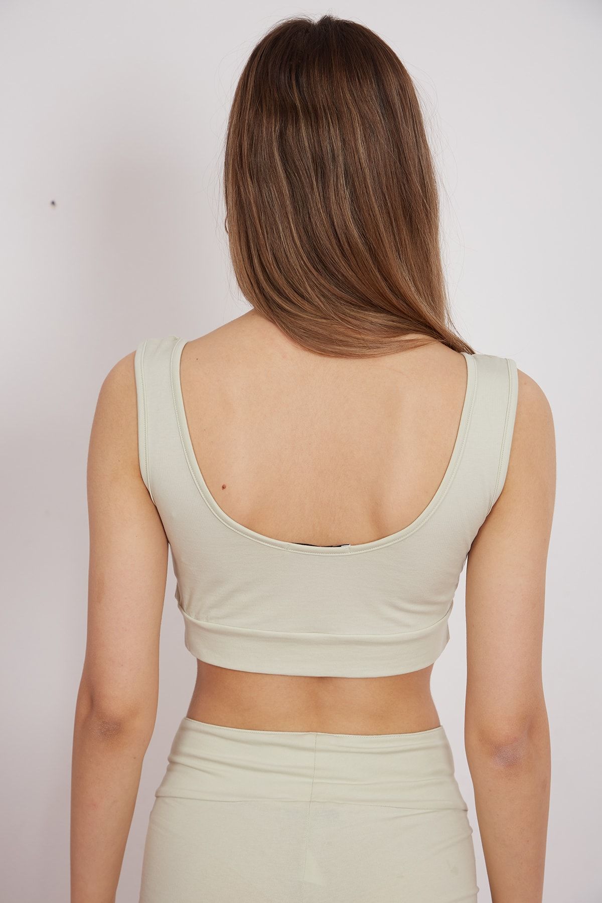Eazy Co-Basic γυναικείο Ατλάζια Πράσινη Crop Σαμαρίνα 2