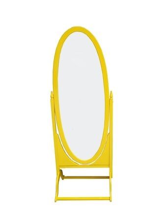 Ayna Oval Ahşap Kayın Ve Mdf Iskelet Parlak Sarı Lake Boya Ayna. El Yapım Bengi Oval Boy Aynası Büyük Boy