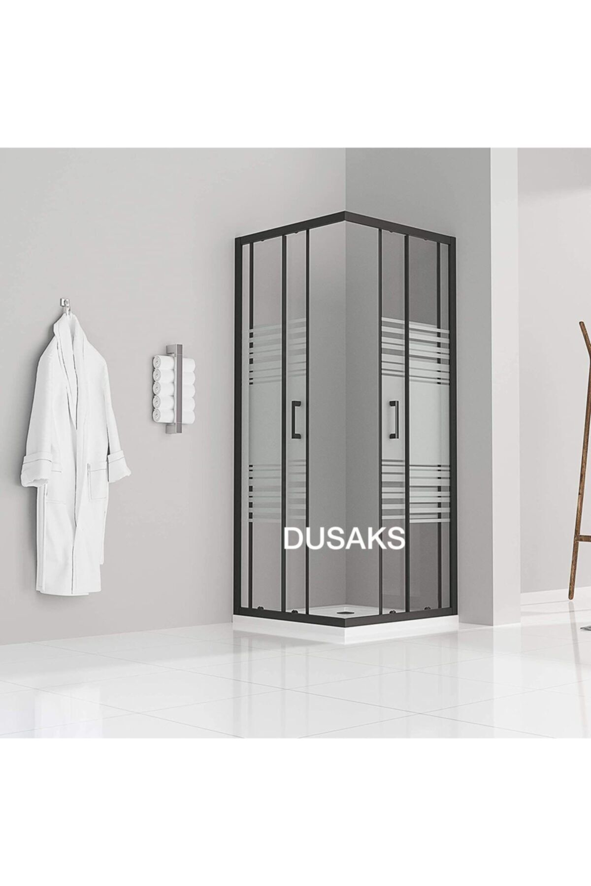 DUSAKS Siyah Kumlamalı Duşakabin Yükseklik 190 Cm NE8272