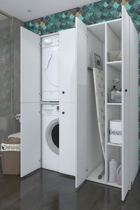 Çamaşır-kurutma Makinesi Dolabı Kapaklı Yaromira Byz 180*120*60 Banyo ÇMD.001.180.120.60.01