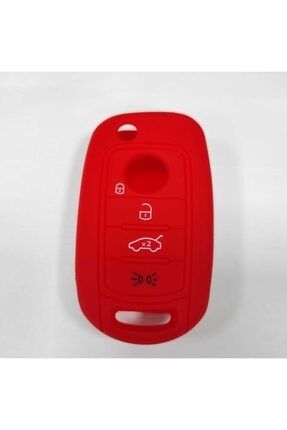 Fiat Egea Uyumlu Silikon Anahtar Koruma Kabı Kırmızı Renk fiategeakırmızı01