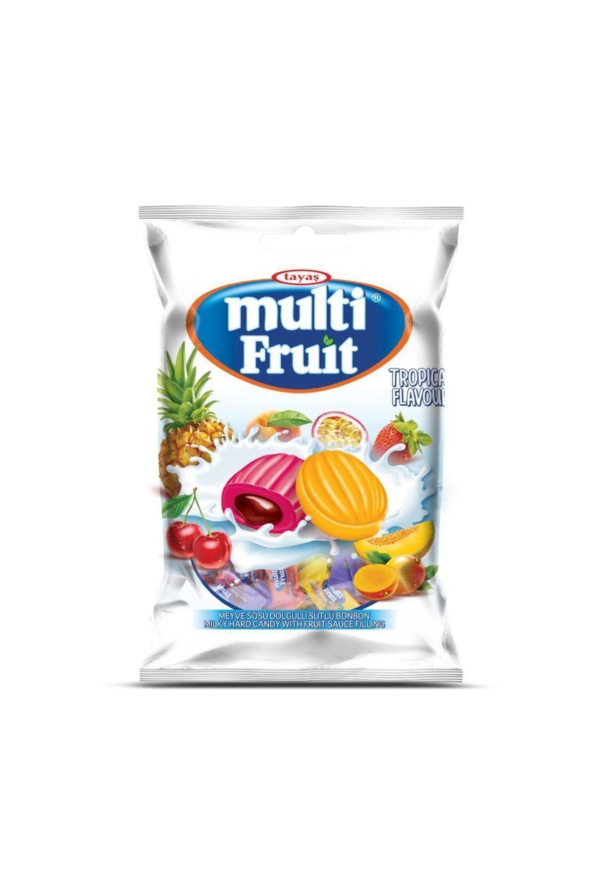 TAYAŞ Multi Fruit Sütlü Ve Meyve Sosu Dolgulu Sütlü Bonbon 500 Gr.