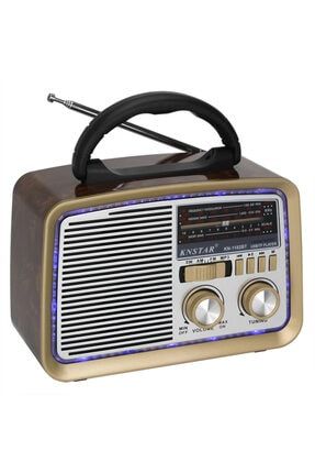 Kn-1182bt Nostaljik Radyo Bluetooth Hoparlör Şarjlı Ledli Fm Radyo KN-1182BT
