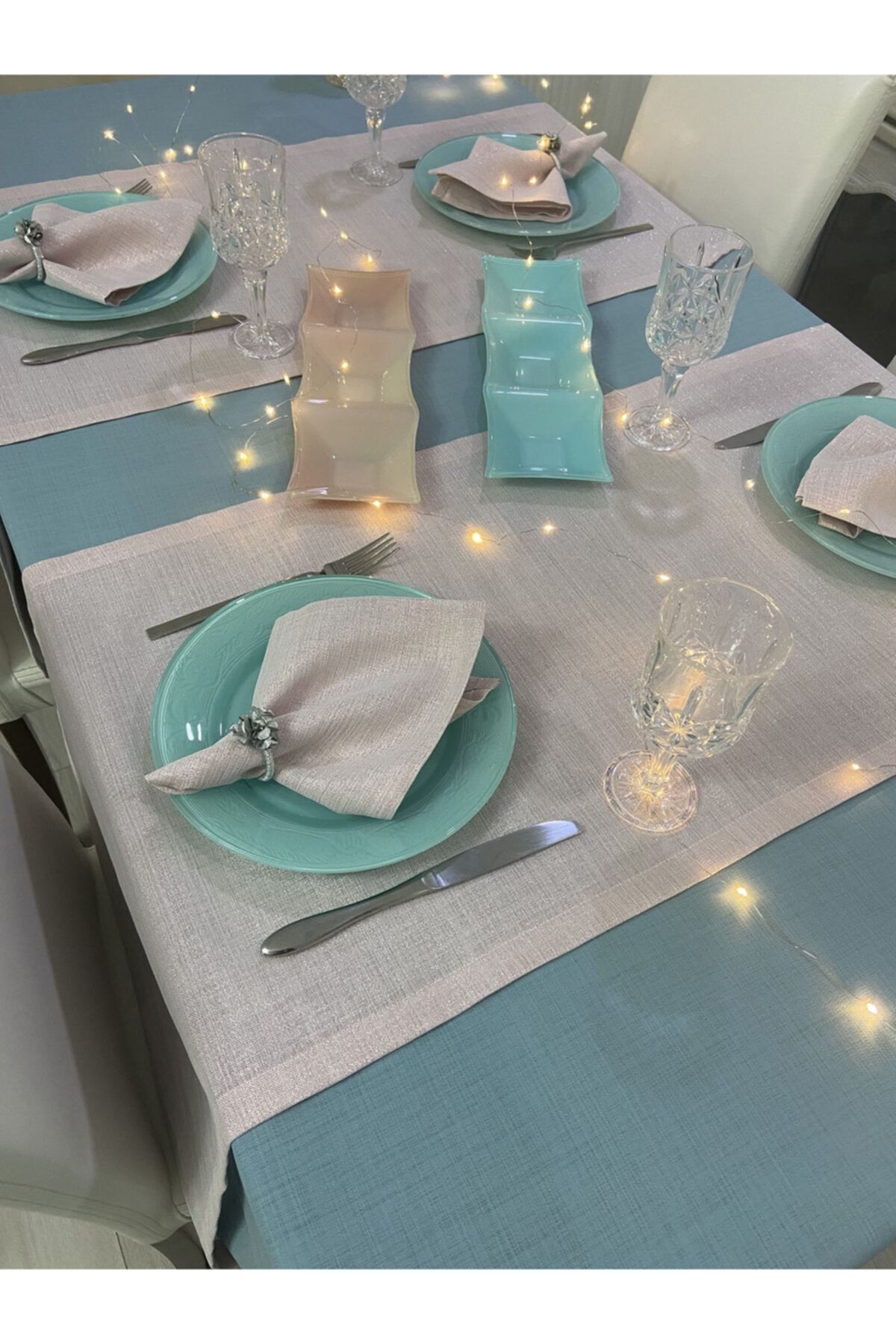 Zeren Home-Τραπεζομάντιλο Μπουκαμβίλας Λινό Look Maldives Σετ 12 ατόμων 3