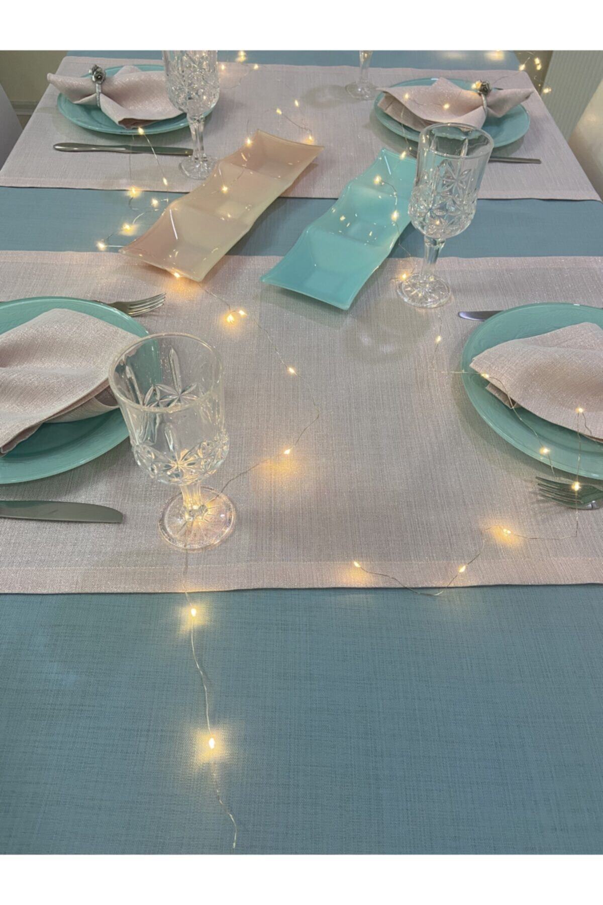 Zeren Home-Τραπεζομάντιλο Μπουκαμβίλας Λινό Look Maldives Σετ 12 ατόμων 5