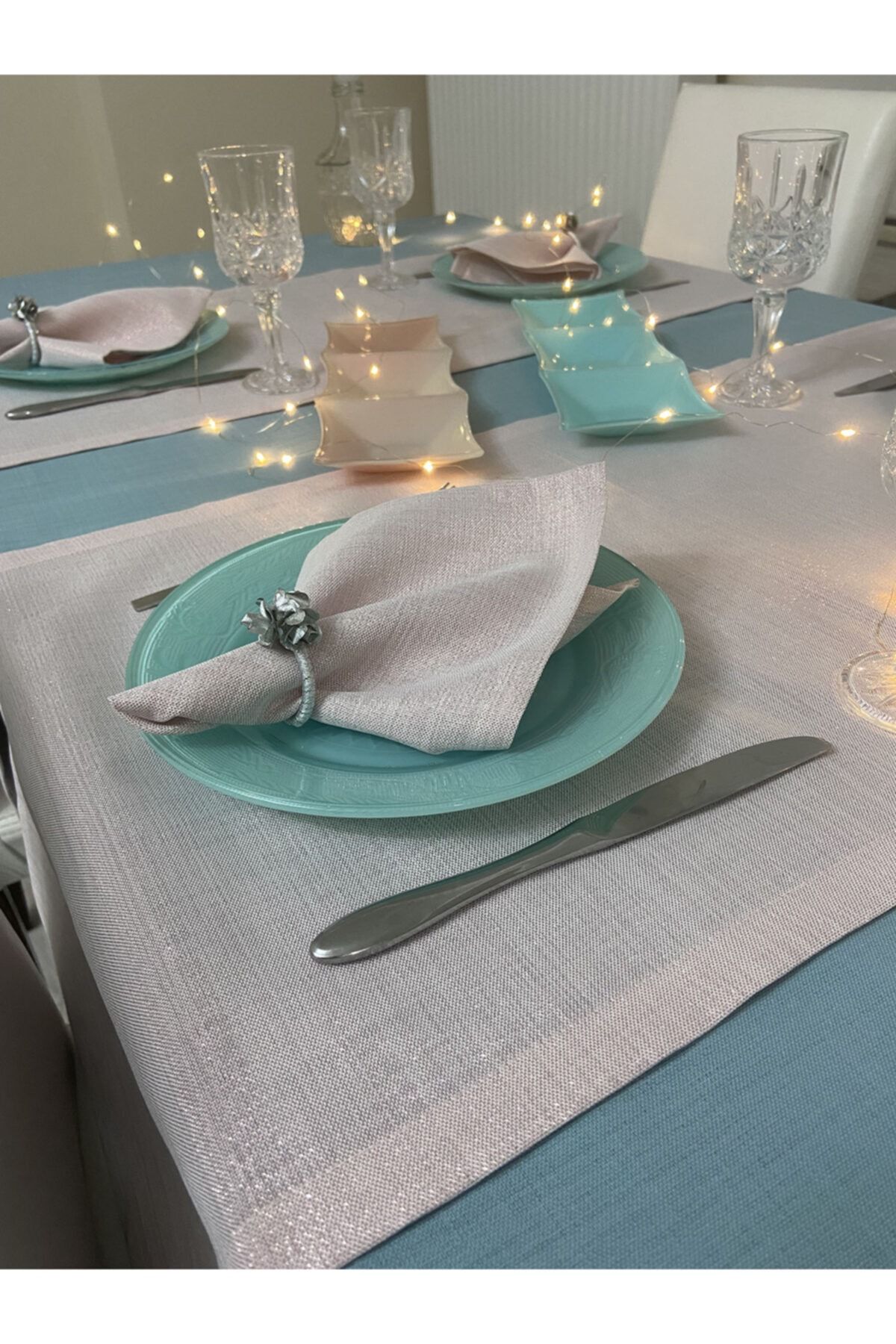 Zeren Home-Τραπεζομάντιλο Μπουκαμβίλας Λινό Look Maldives Σετ 12 ατόμων 6