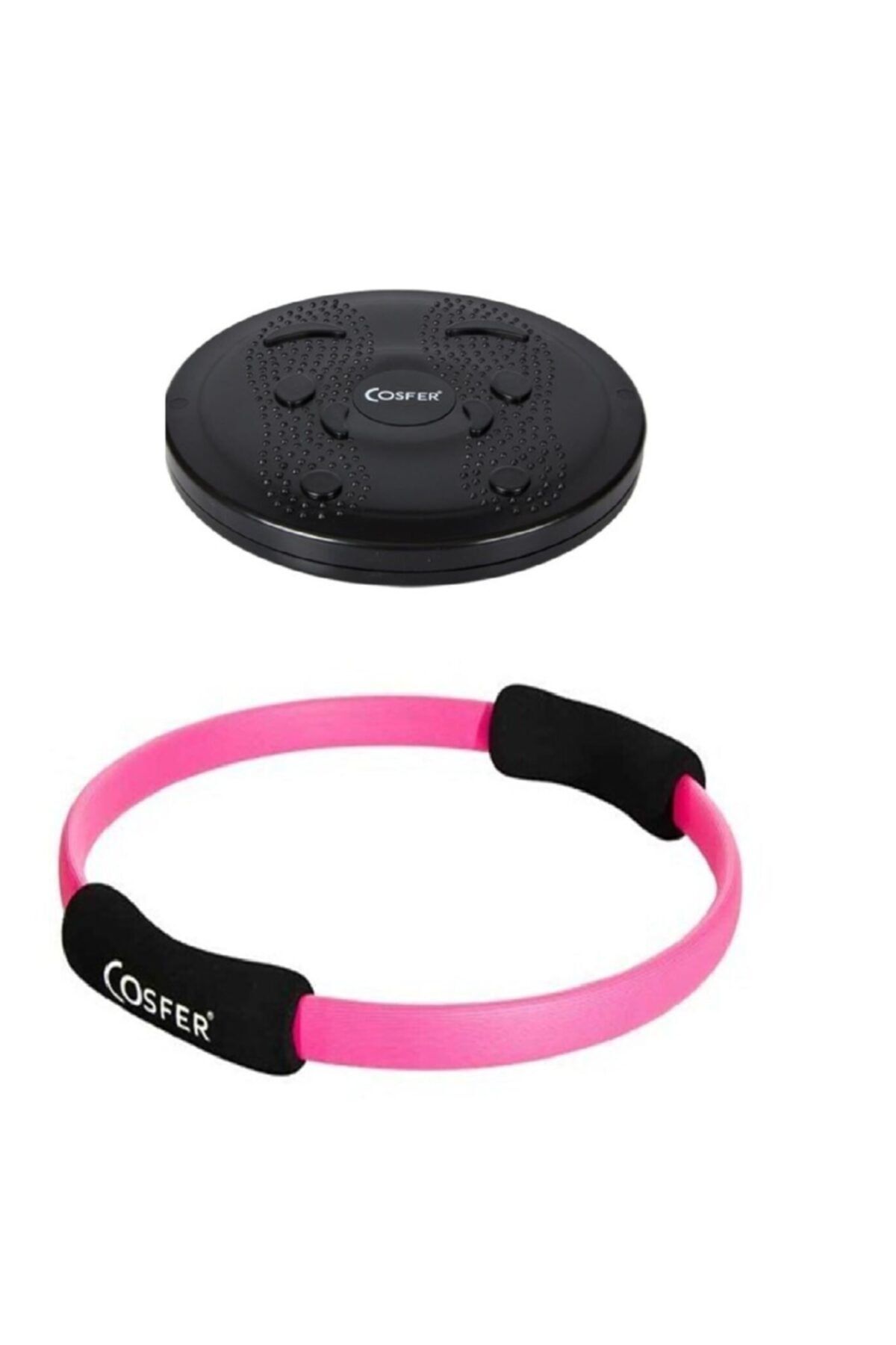 Pilates Çemberi Ve Twister Disk Toplam 2 Parça Set Fuşya