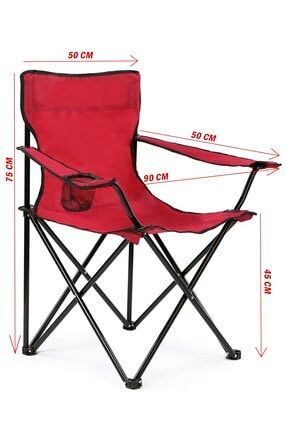 Bordo Katlanabilir Kamp Sandalyesi Piknik Sandalyesi Plaj Sandalyesi Taşıma Çantalı S5001