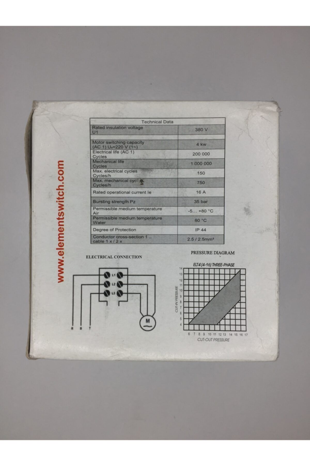 Element-استنزاف تشغيل/إيقاف 4-16 مفتاح ضغط ثلاثي الطور 1/2 اتصال 16 أمبير 400 فولت 3