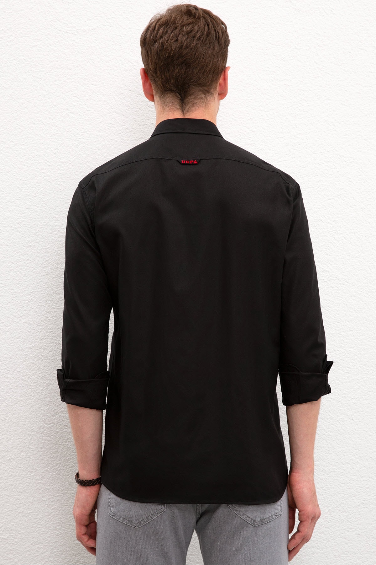 پیراهن مردانه مشکی یو اس پولو | G081SZ004.000.812526 اورجینال - تصویر 3