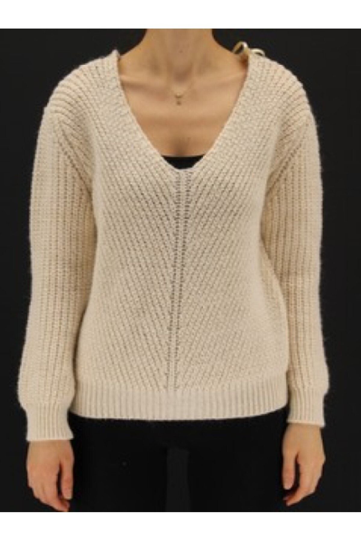Koton Pullover Ecru Relaxed Fit Fast ausverkauft