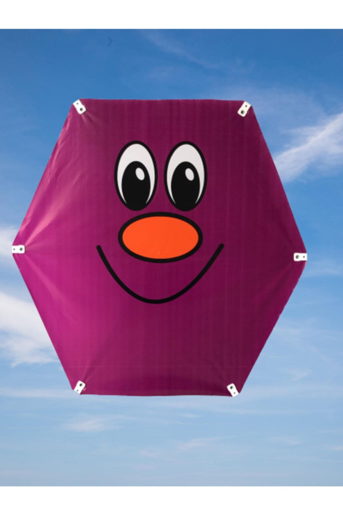 Onur uçurtma her çocuğun bir masalı olmalı-Plastic Hexagonal Smiling Face Kite Purple Color 2