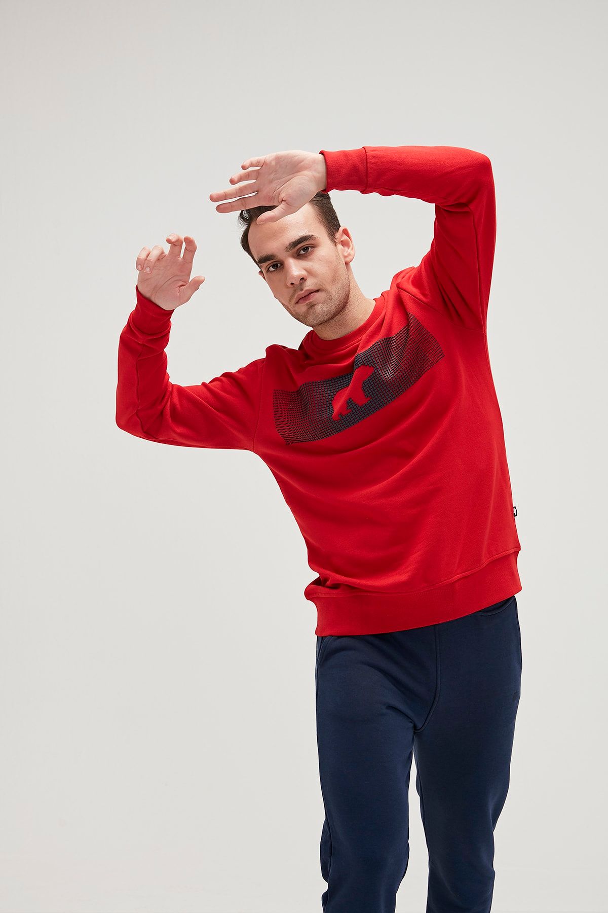 سویشرت قرمز مردانه Fancy Crewneck 19.02.12.007-c54 Bad Bear