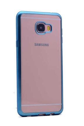 Samsung Galaxy C7 Kılıf Silikon Kenarları Renkli Kapak copyT7715