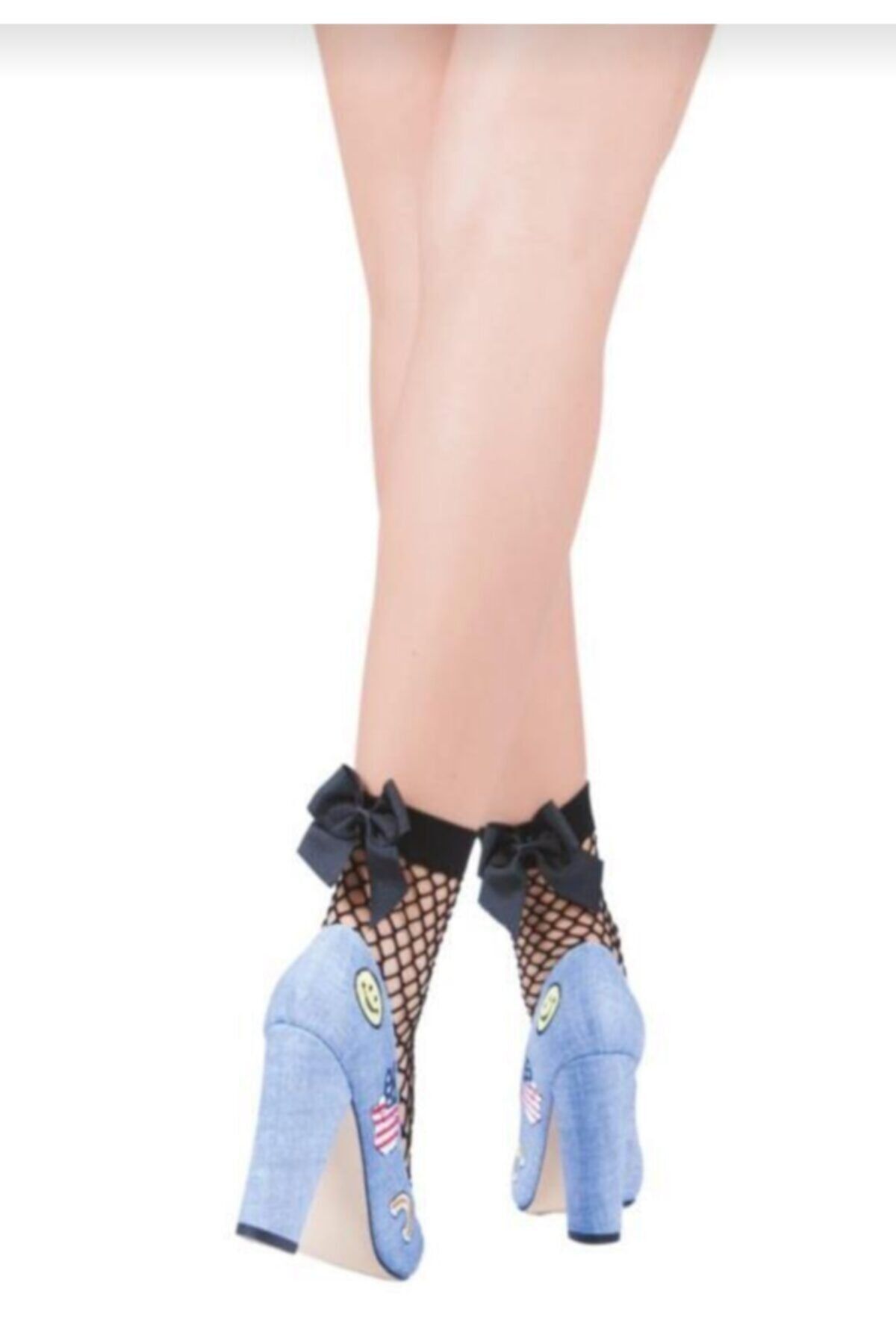 Daymod-Black Socket Socks - with Mesh Accessories and Ribbon 1