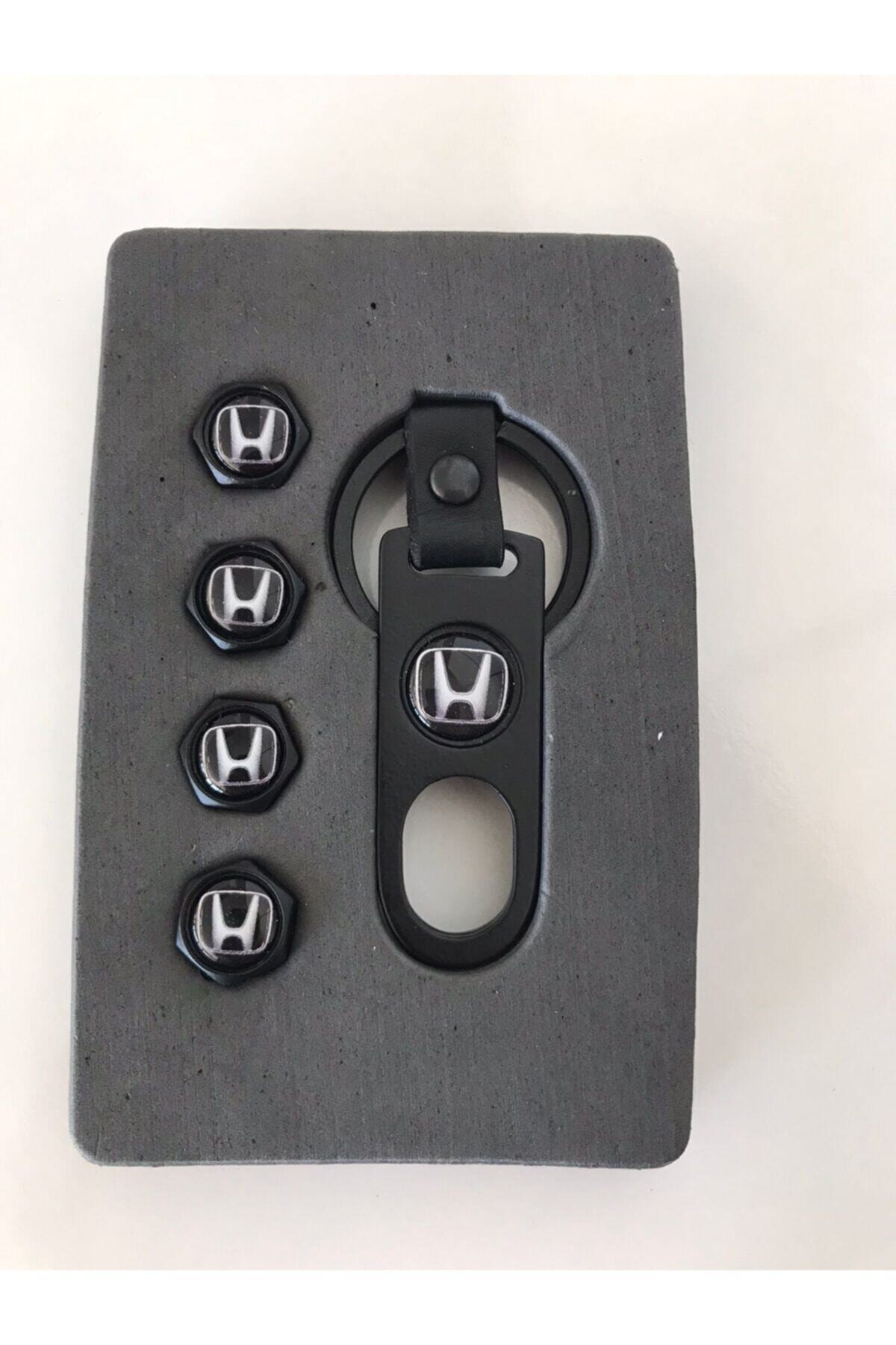 OEM Honda Logolu Civic Fc5 Crv 4 Adet Metal Sibop Kapagı Ve Anahtarlık Seti