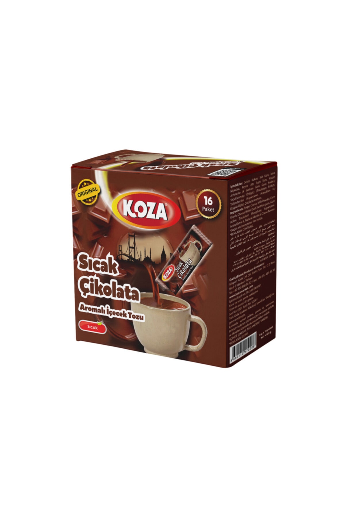 Koza Tek Içimlik Çikolata Aro. Içecek Tozu 1 Paket (16 STİCK)