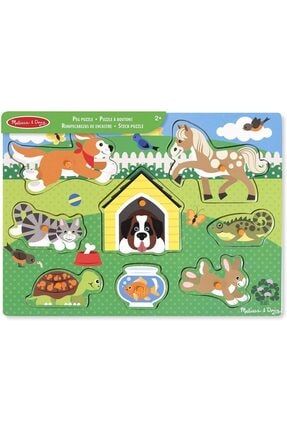 Evcil Hayvanlar Ahşap Tutmalı Puzzle MD009053