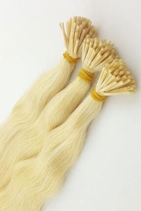 Platin Sarısı 25 Adet Boncuk Kaynak Saç 1 Gr 65-70 cm Özbek Saçı PB251