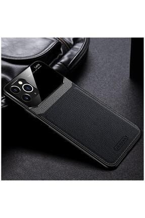 Iphone 11 Pro Max Uyumlu Kılıf Lens Deri Kılıf Siyah 1713-m352
