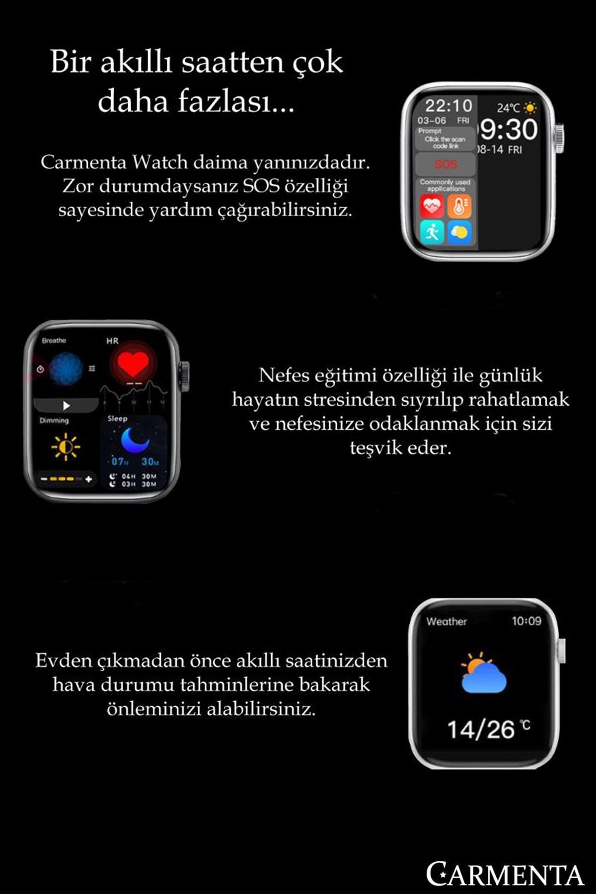 Carmenta X7 Milanese Multifonksiyon Akıllı Saat + Bluetooth Kulaklık (2'li Teknoloji Paketi) BY10900