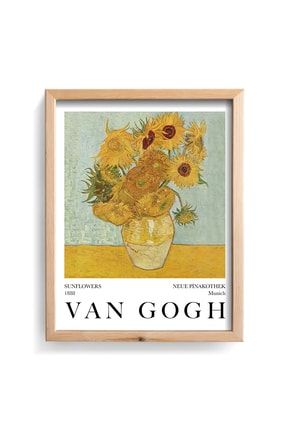 Oniki Ayçiçekli Vazo - Vincent Van Gogh - Ahşap Çerçeve dstn0550