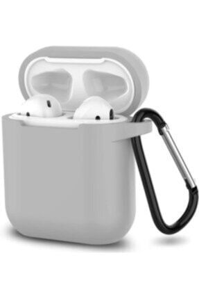 Airpods 1. Ve 2. Nesil Uyumlu Silikon Yumuşak 360 Kılıf Gri AIRPODSDUZ