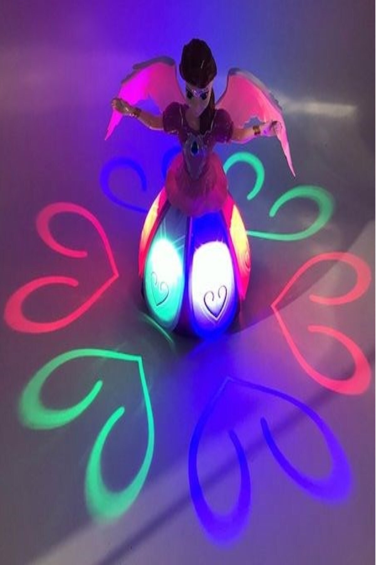 Ayver Angel Girl Dans Eden Sesli Işıklı Şarkı Söyleyen Pilli Oyuncak Prenses Bebek fotoğrafı 4 (önizleme)