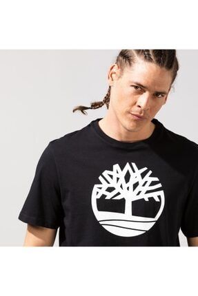 Ss Kennebec River Tree Logo Erkek Siyah T-shirt TB0A2C2R0011