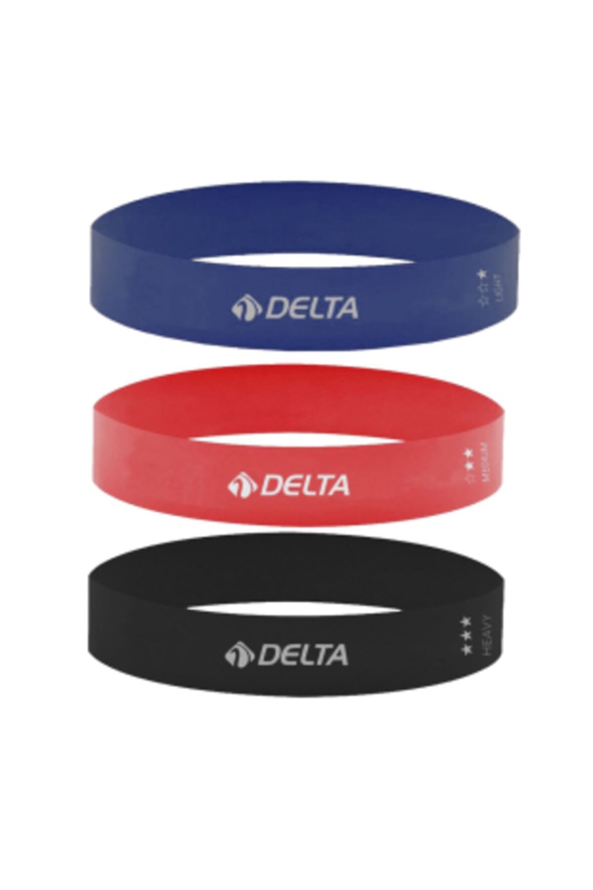 Delta Latex 3'lü Aerobik Pilates Direnç Egzersiz Bandı Squat Çalışma Lastiği (Uç Kısmı Kapalı)
