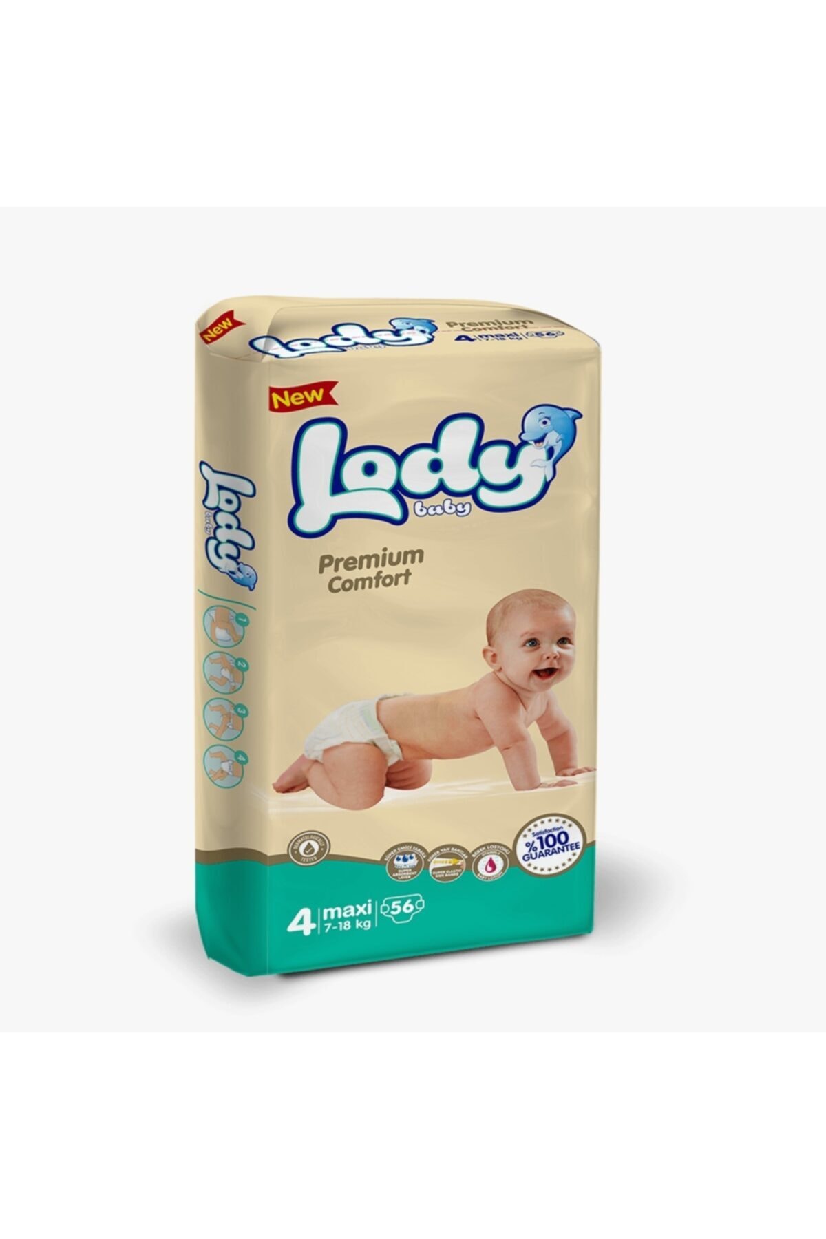 Lady Lody Baby - 4 Numara Maxi Bebek Bezi - 56'lı Paket 7-18 Kg