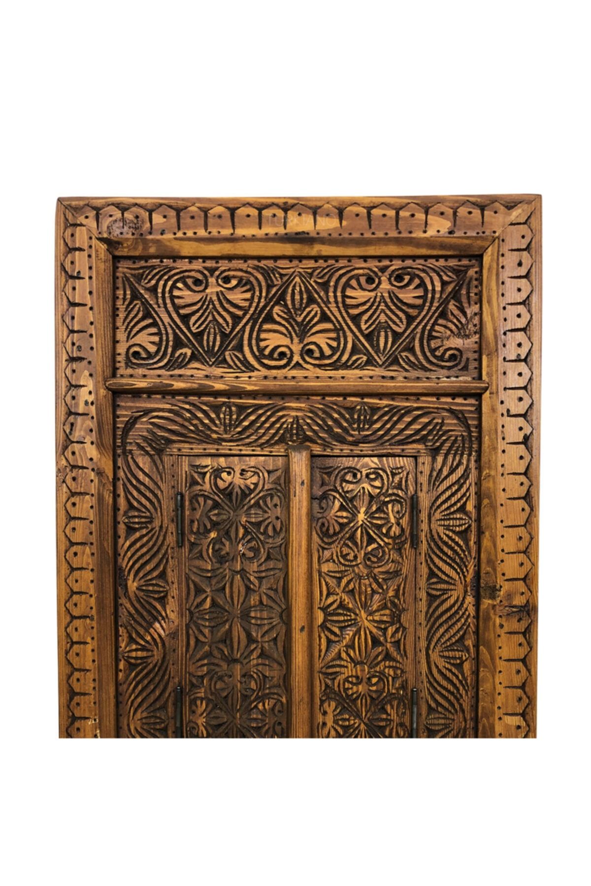 Turkiano Merv Art Gallery Küçük Boy El Oyma Ayna Kestane Renk M470 UX8839
