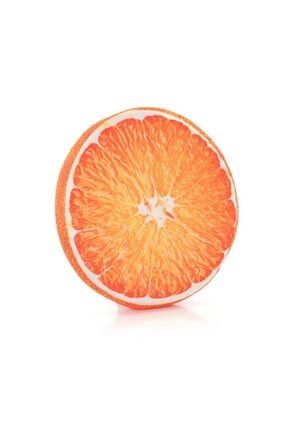 Boyutlu Dijital Baskılı Portakal Meyve Desenli Yuvarlak Yastık Kırlent Minder civetta00011
