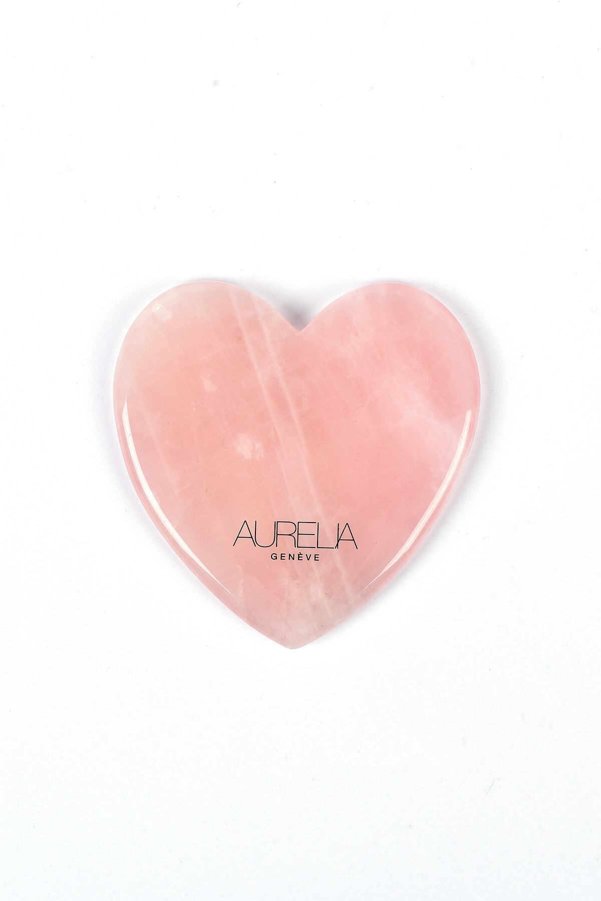 Aurelia Genève Rose Quartz Flat Heart Gua Sha - Yassı Kalp Şekilli gua sha Taşı - Pembe Kuvars — سفید AR2031